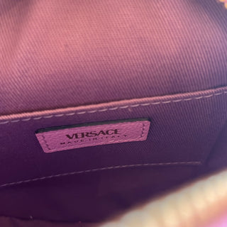 VERSACE La Medusa Pink Round Leather Crossbody Bag