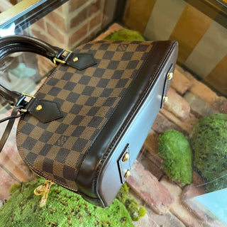 LOUIS VUITTON Alma BB Damier Ebene Canvas Top Handle Bag