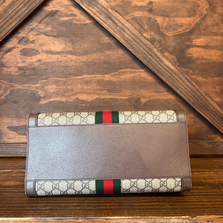 GUCCI Ophidia Medium GG Supreme Monogram Web Brown Tote