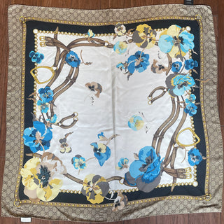 GUCCI GG Web Floral Scarf