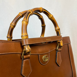 GUCCI Diana Medium Brown Leather