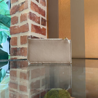 SAINT LAURENT Fragments Beige Leather Card Case