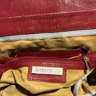 JIMMY CHOO Red Leather Rosalie Satchel