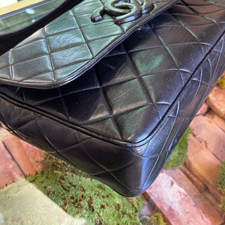 CHANEL Quilted CC Vintage Black Calfskin Shoulder Bag