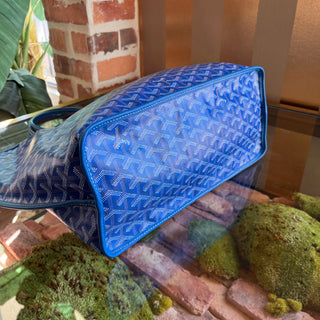 GOYARD Anjou PM Blue Goyardine Canvas Reversible Tote