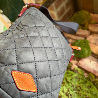 MZ WALLACE Metro Gray Quilted Nylon Crossbody