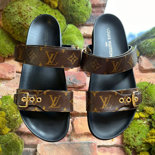 LOUIS VUITTON Bom Dia Flat Comfort Mule Slides SZ 42 (US 12)