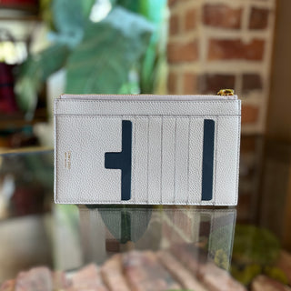 TOM FORD Beige Grained Leather Card Slot Pouch Wallet