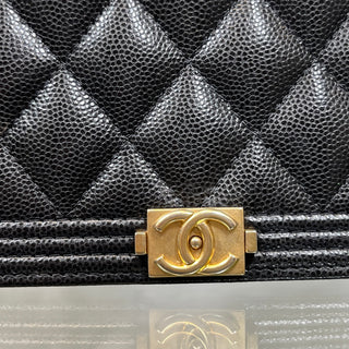 CHANEL Wallet on Chain Black Quilted Caviar Leather Shoulder Bag