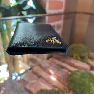 PRADA Bifold Black Saffiano Leather Wallet