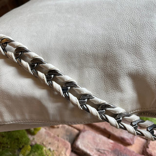 CHANEL Modern Chain White Calfskin Leather Hobo Bag