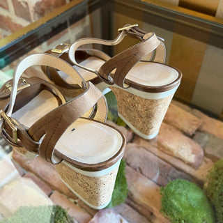 JIMMY CHOO Brown Leather Buckle Sandals SZ38(8US)