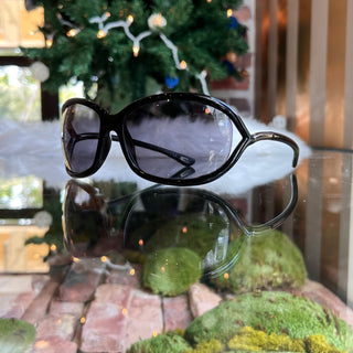 TOM FORD Jennifer Black Acetate Wrap Sunglasses