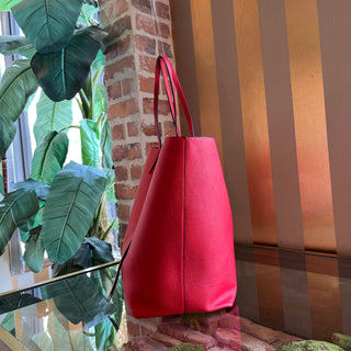 ALEXANDER MCQUEEN Skull Shopper Red Grained Calfskin Tote