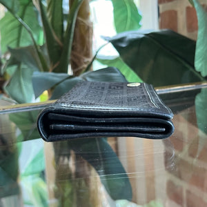 FENDI Black Zucchino Canvas & Leather Trim Wallet