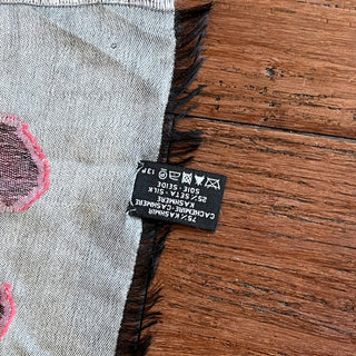 CHANEL CC Gray Cashmere Blend Scarf Shawl