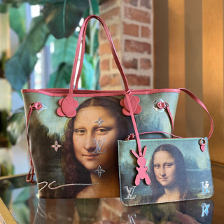 LOUIS VUITTON Neverfull MM Jeff Koons Da Vinci Coated Canvas Tote