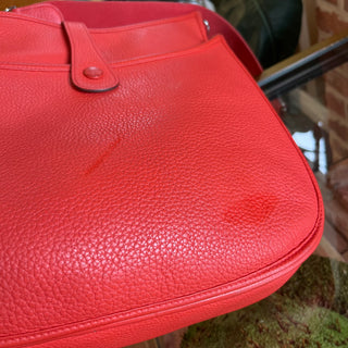 HERMES Evelyne PM III Bougainvillea Clemence Leather Crossbody Bag