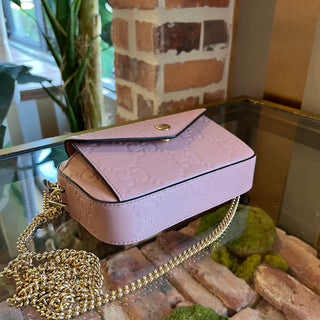 GUCCI Super Mini Jumbo GG Embossed Leather Crossbody Bag