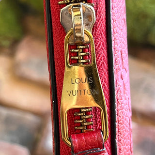 LOUIS VUITTON LV Monogram Red Empreinte Leather Zippy Wallet