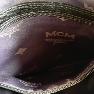 MCM Black Grained Leather Tassel Hobo Bag
