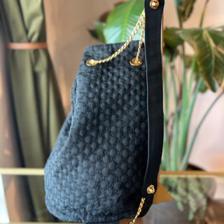GUCCI Black Embroidered GG Sling Bag