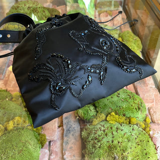 PRADA Beaded Nylon Crossbody Bag