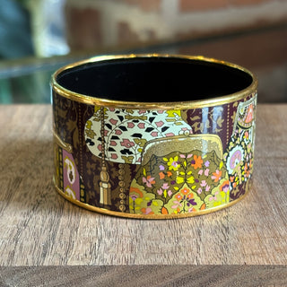 HERMES Coin Purse Enamel Extra Wide Bangle