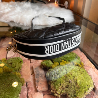 CHRISTIAN DIOR Dior Vibe Small Black Lambskin Cannage Shoulder Bag