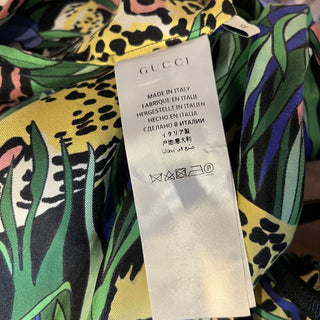 GUCCI Feline Flora Multicolor Silk Printed Blouse SZ42 Pants Set