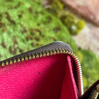 LOUIS VUITTON Clemence Fuchsia Monogram Canvas Wallet