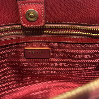 PRADA Saffiano Lux Red Leather 2-Way Tote Bag