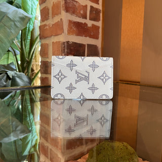 LOUIS VUITTON Monogram White Shadow Calfskin Leather Pocket Organizer