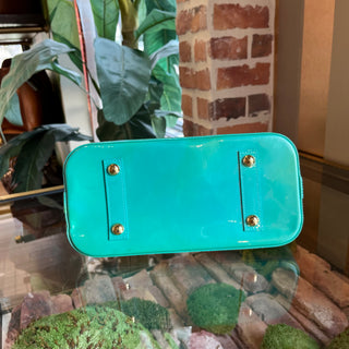 LOUIS VUITTON Monogram Vernis Alma Turquoise PM