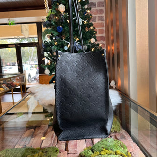 LOUIS VUITTON OntheGo GM Black Empreinte Leather Tote Bag