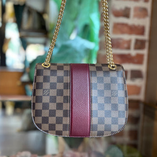 LOUIS VUITTON Wight Damier Ebene Bordeaux Canvas Shoulder Bag