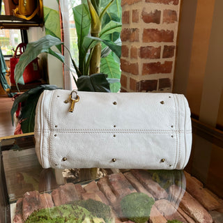 CHLOÉ Paddington White Calfskin Leather Satchel Bag