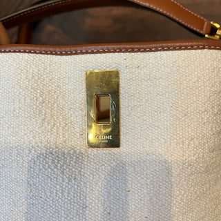 CELINE Bucket 16 Brown Canvas Bag