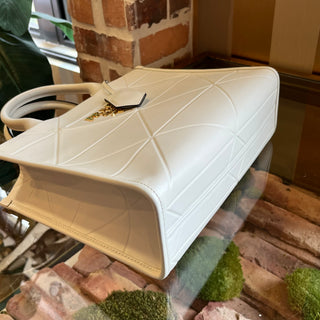 PRADA Symbole Small White Soft Calfskin Leather Tote