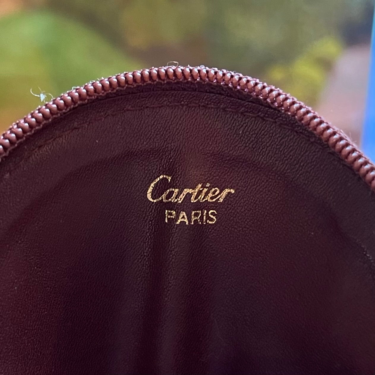 CARTIER Must Do Round Coin Case Line Leather Bordeaux Accessories Ladi
