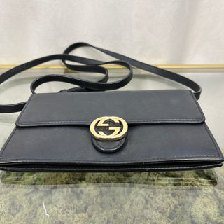 GUCCI Interlocking GG Icon Black Wallet on Chain TS3794