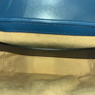 GUCCI GG Marmont Flap Small Blue Mixed Matelasse Leather Shoulder Bag