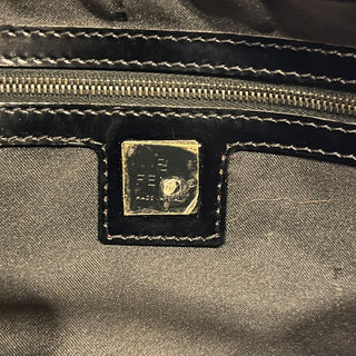 FENDI Bauletto Mini Black Suede Satchel Bag