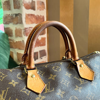 LOUIS VUITTON Speedy 30 Brown Monogram Canvas Satchel Bag