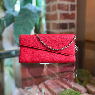 DIOR Diorissimo Red Bullcalf Leather Envelope Flap Wallet