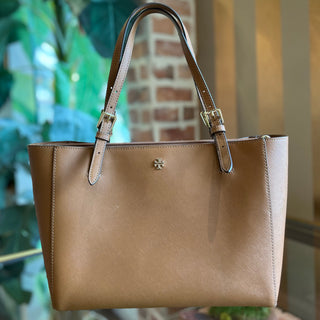 TORY BURCH York Small Brown Leather Tote Bag