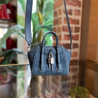 GIVENCHY Antigona Lock Toy Denim Top Handle Bag