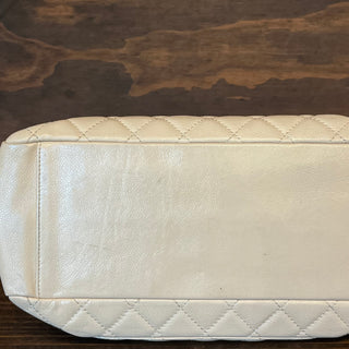 CHANEL GST Grand Shopper Beige Caviar Leather Quilted Tote