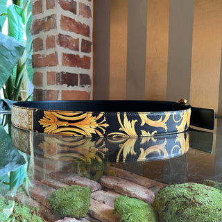 VERSACE Reversible Medusa Buckle Yellow/Black Belt SZ 130/52