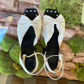 JIMMY CHOO Jasie 85 Latte Calfskin Leather Sandals SZ37(7US)